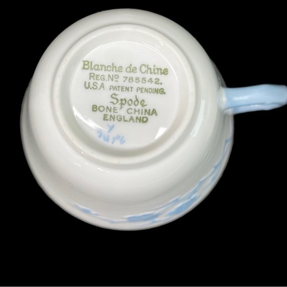 SPODE Antique Bone China Cups And Saucers Geisha Light Blue Blanche de Chine - Picture 9 of 13
